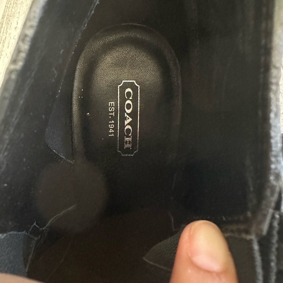 Coach Tessie Black Leather Heeled Buckle Ankle Booties - Picture 2 of 10